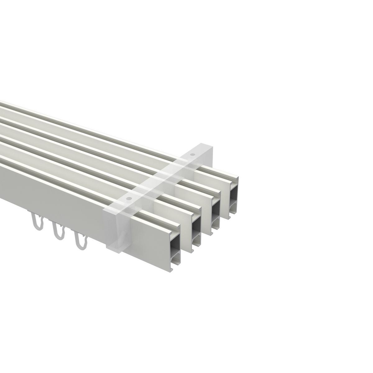 GARDINENSTANGE INNENLAUF Smartline Lox 140 cm, 4-läufig, 14x35 mm Weiß - Weiß, Metall (140cm) - INTERDECO