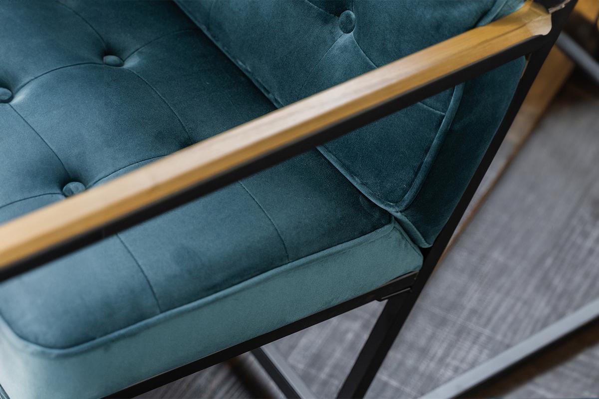 POLSTERBANK ARLY Petrol Velvet - Petrol, Textil (173/80/77cm) - KAWOLA