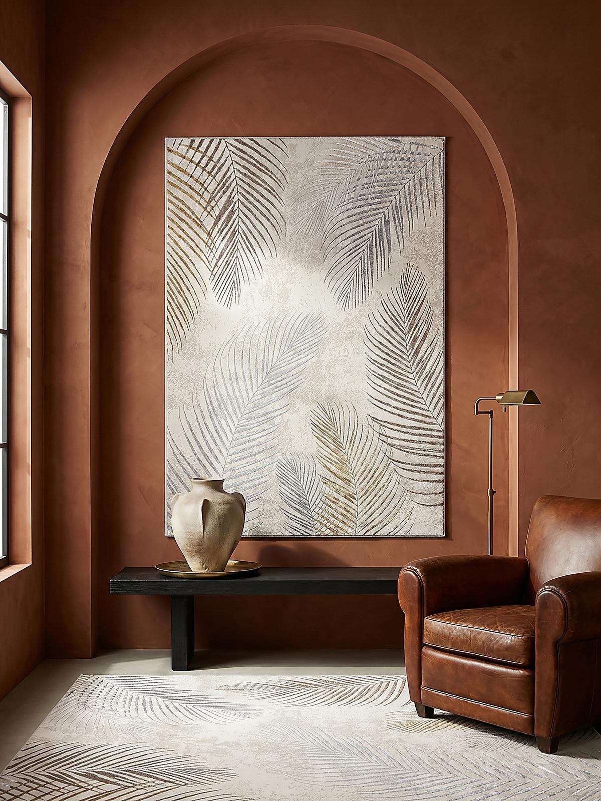 TEPPICHLÄUFER Floral KAVALA Polyester Creme 80 x 150 cm - Beige, Textil (80/150cm) - KADIMA DESIGN