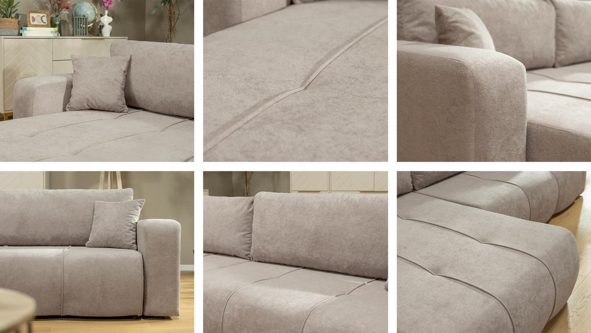 ECKSOFA Furyn Maxi - Dunkelgrau/Schwarz, Holz/Kunststoff (274/145cm) - MIRJAN24