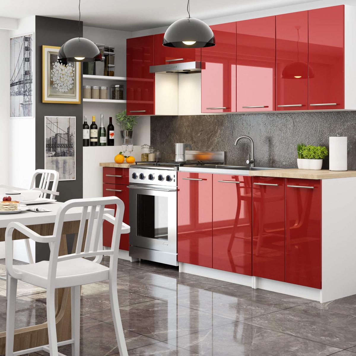 HÄNGESCHRANK Weiß, Rot Glanz 29/60/30 - Rot/Weiß, Holzwerkstoff (60/29/30cm) - RAUMHIRSCH FURNITURE
