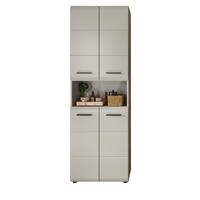 HOCHSCHRANK Kaschmir 60 x 185 cm, Badschrank mit viel Stauraum - Kaschmir/Schwarz, Holzwerkstoff/Kunststoff (60/185/30cm) - Inn.Furn
