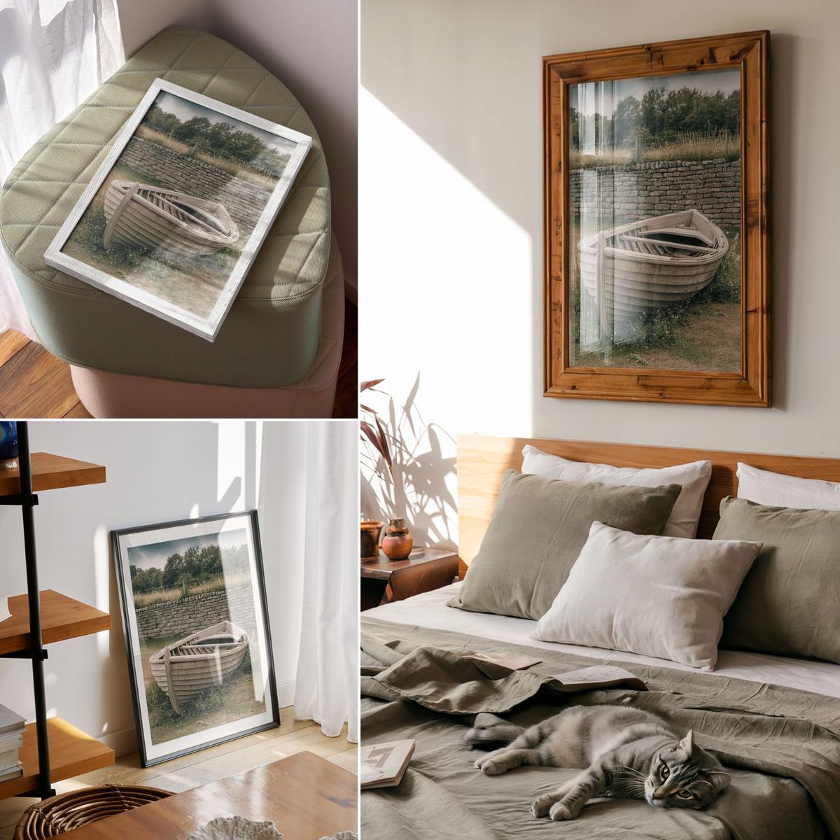 POSTER - 59x84 cm - Artland - Altes Boot - Grau, Textil (59/84/0.1cm) - TULUP