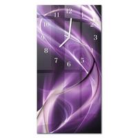 WANDUHR aus Glas 30x60 cm - Wellen - Lila, Glas (30/60/0.4cm) - TULUP