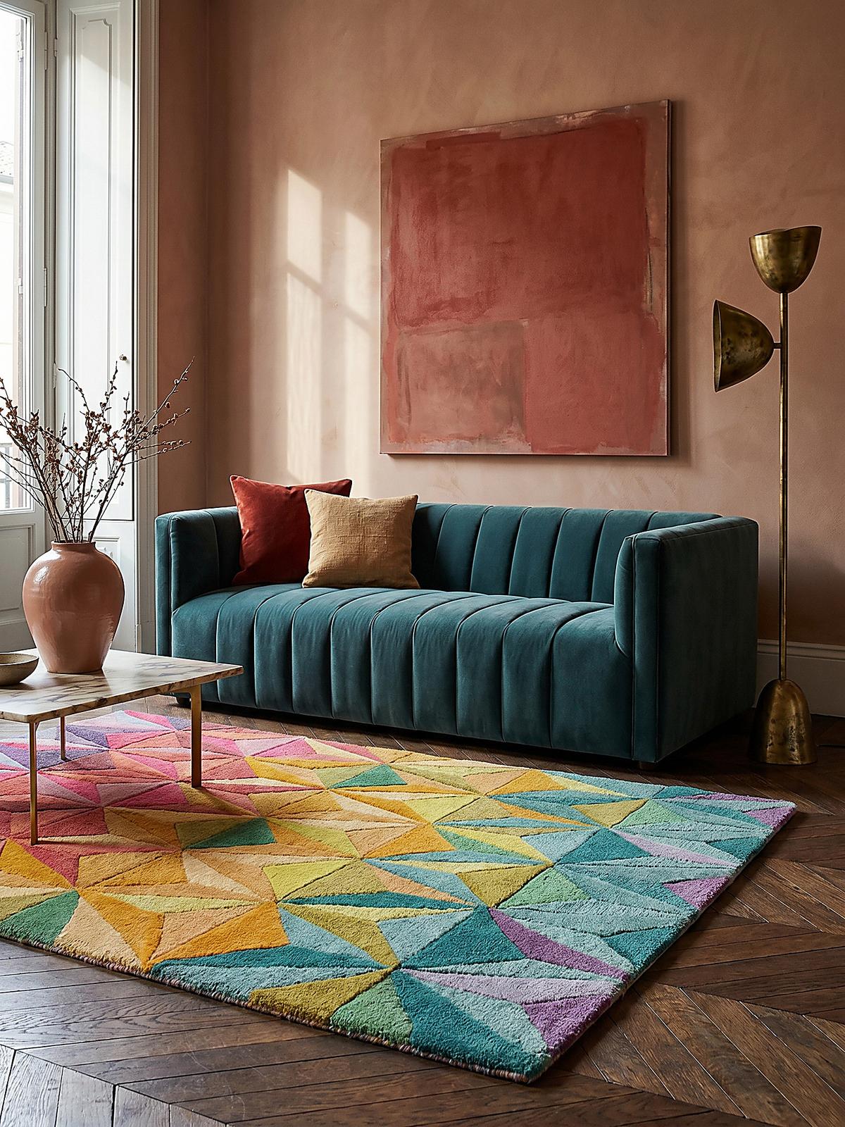 WOLLTEPPICH DERWENT, geometrisch, Florhöhe 10 mm, Bunt, 200 x 290 cm - Multicolor, Textil (200/290cm) - KADIMA DESIGN