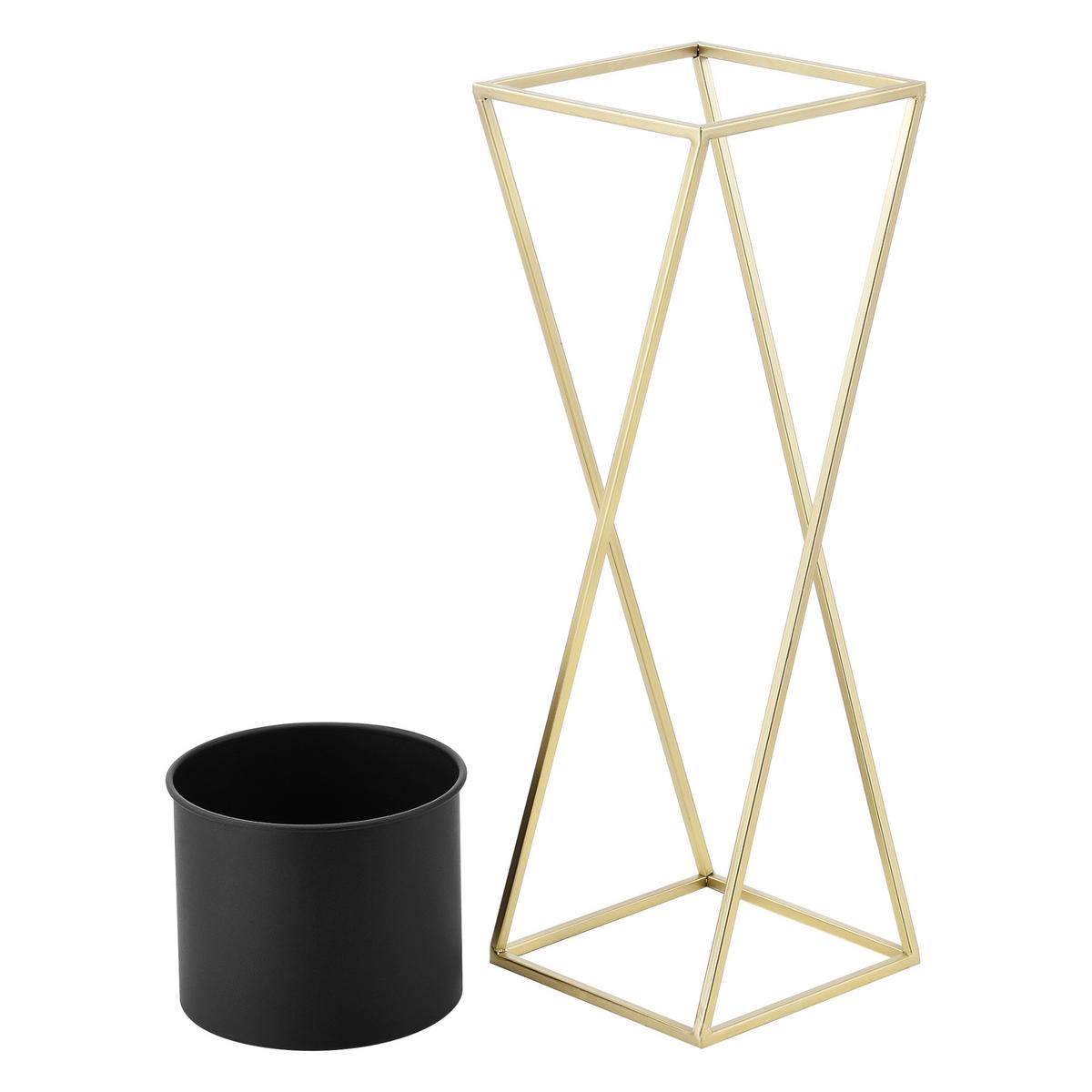PFLANZENSTÄNDER-SET 2 TLG. Mons - Goldfarben/Schwarz, Metall (24/70/24cm) - [en.casa]