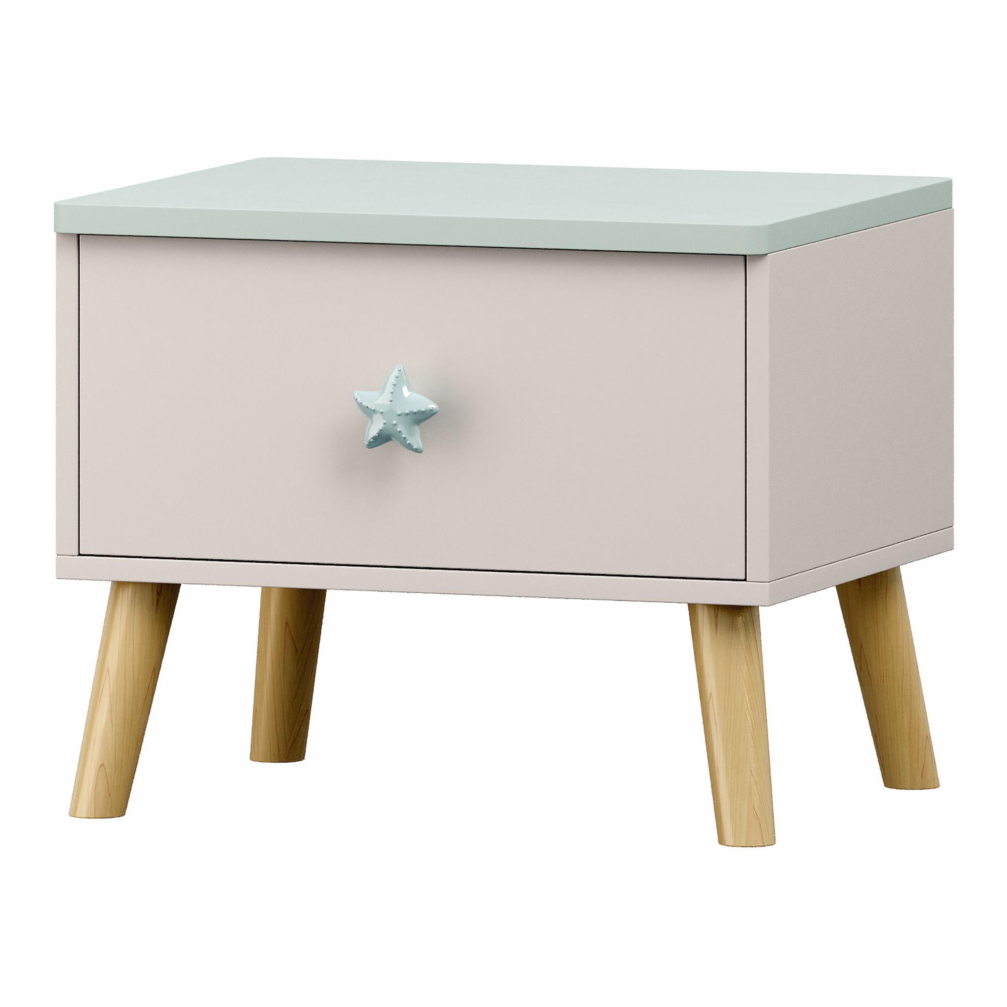 KINDERNACHTTISCH Sandnes - Weiß/Mintgrün, Holz/Holzwerkstoff (38/31/30cm) - [en.casa]