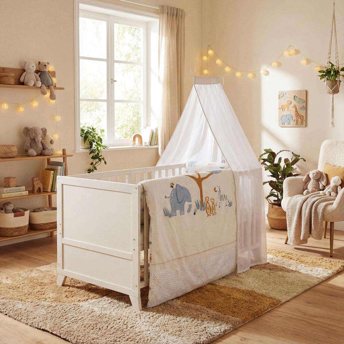 BABYBETTSET 'Savanna Friends' 70 x 140 inkl. kompletter Ausstattung - Naturgrau / Beige - Beige/Weiß, Holz (70/140cm) - Roba