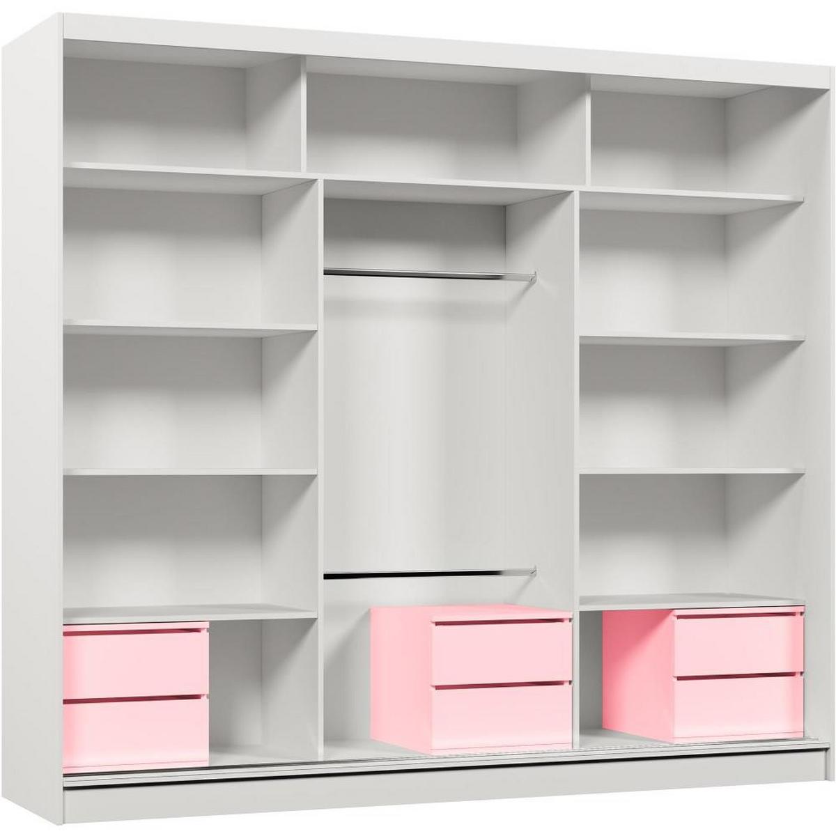 SCHWEBETÜRENSCHRANK Helios 240/216/61 kaschmir mit Schubladeneinsätze - Kaschmir, Holzwerkstoff (240/216/61cm) - Beautysofa