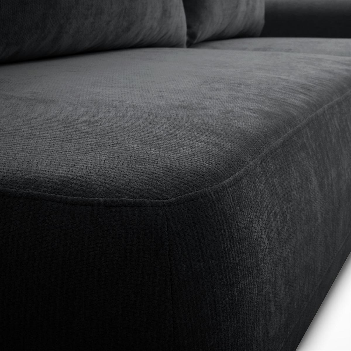 ECKSOFA GOYA mit Schlaffunktion und Bettkasten, Rechte, Perfect Harmony 90 - Graphitfarben, Textil (302/184cm) - Lookway