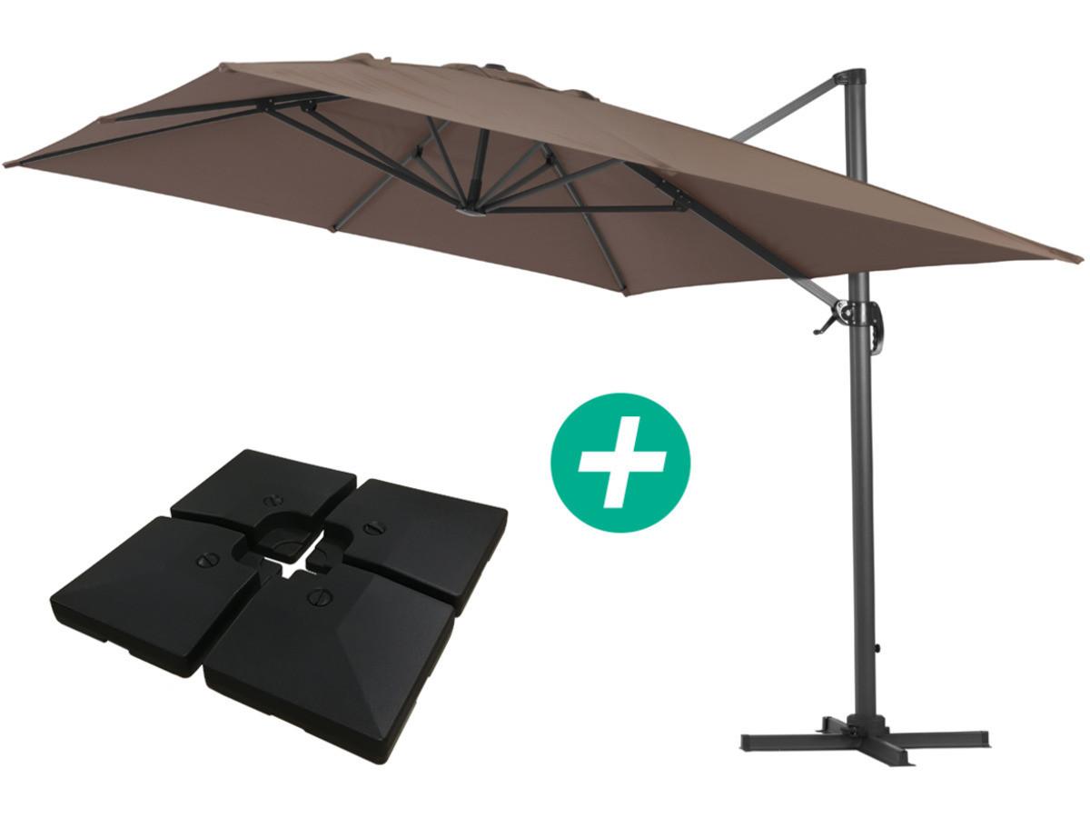 SONNENSCHIRM sun 4 Braun - Braun, Metall (400/300cm) - Habitat Garten