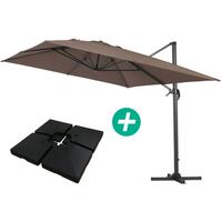 SONNENSCHIRM sun 4 Braun - Braun, Metall (400/300cm) - Habitat Garten