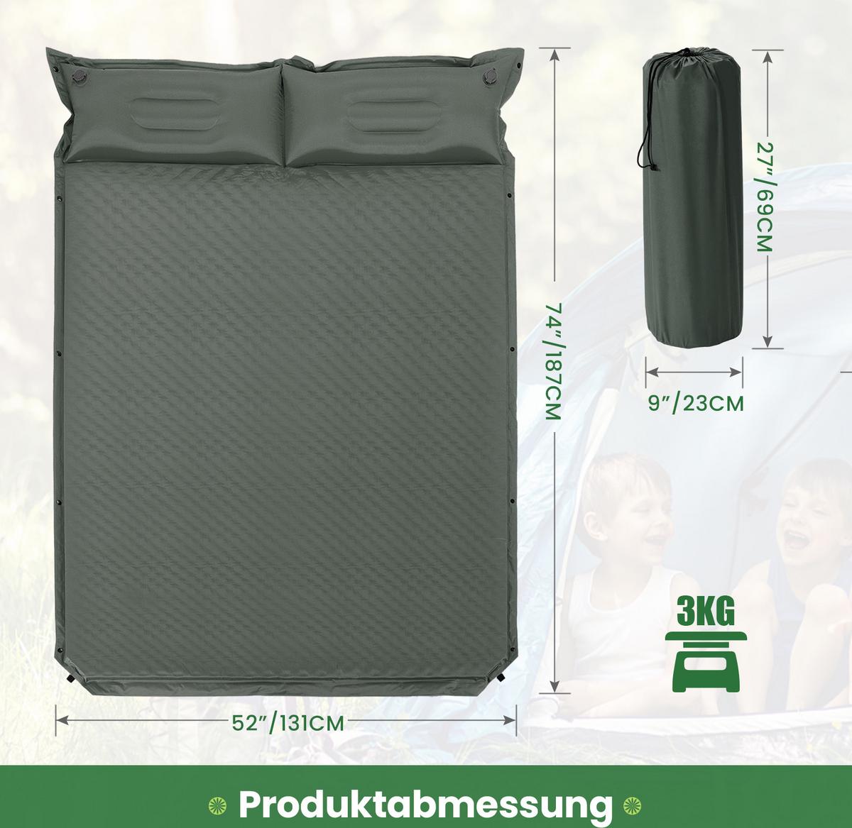 CAMPING MATTRESS Grün - Grün, Textil - COSTWAY
