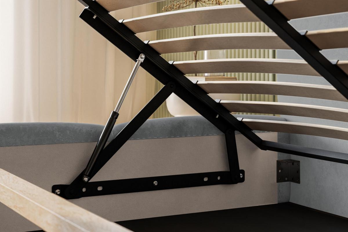 BETT 180x200 - Polsterbett mit Bettkasten und Metallrahmen - Modern Betten - Glatter Kronos-Stoff- Kollektion Zoya - Grün - Grün, Holz/Textil (180/200cm) - Alpi-Möbel
