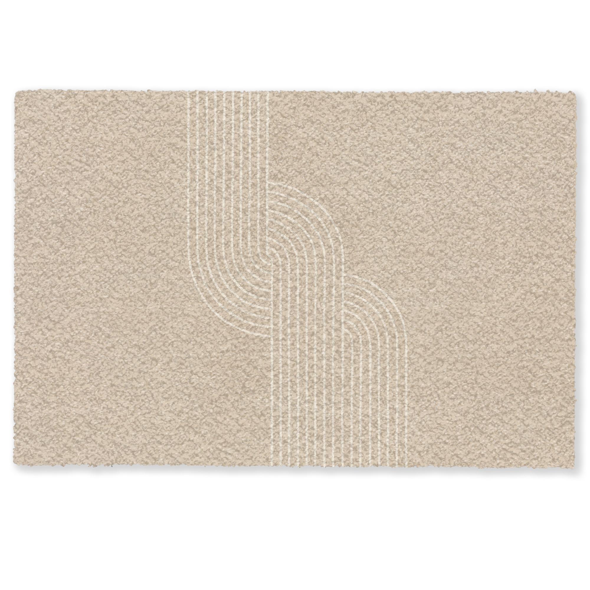 FUSSMATTE Parallele Linien - Leichte Textur - Beige Türmatte 60x40 cm - Beige, Kunststoff (60/0.4cm) - MuchoWow