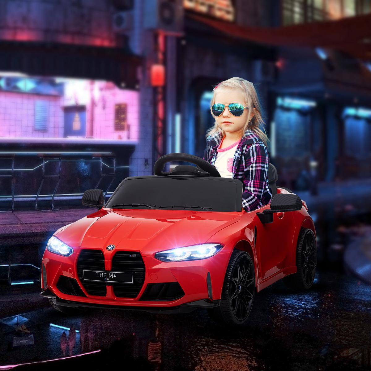 KINDER Elektroauto 12V Kinderfahrzeug mit 2,4G-Fernbedienung, 3-5 km/h, Rot - Rot, Metall (108/69.5/51cm) - AIYAPLAY