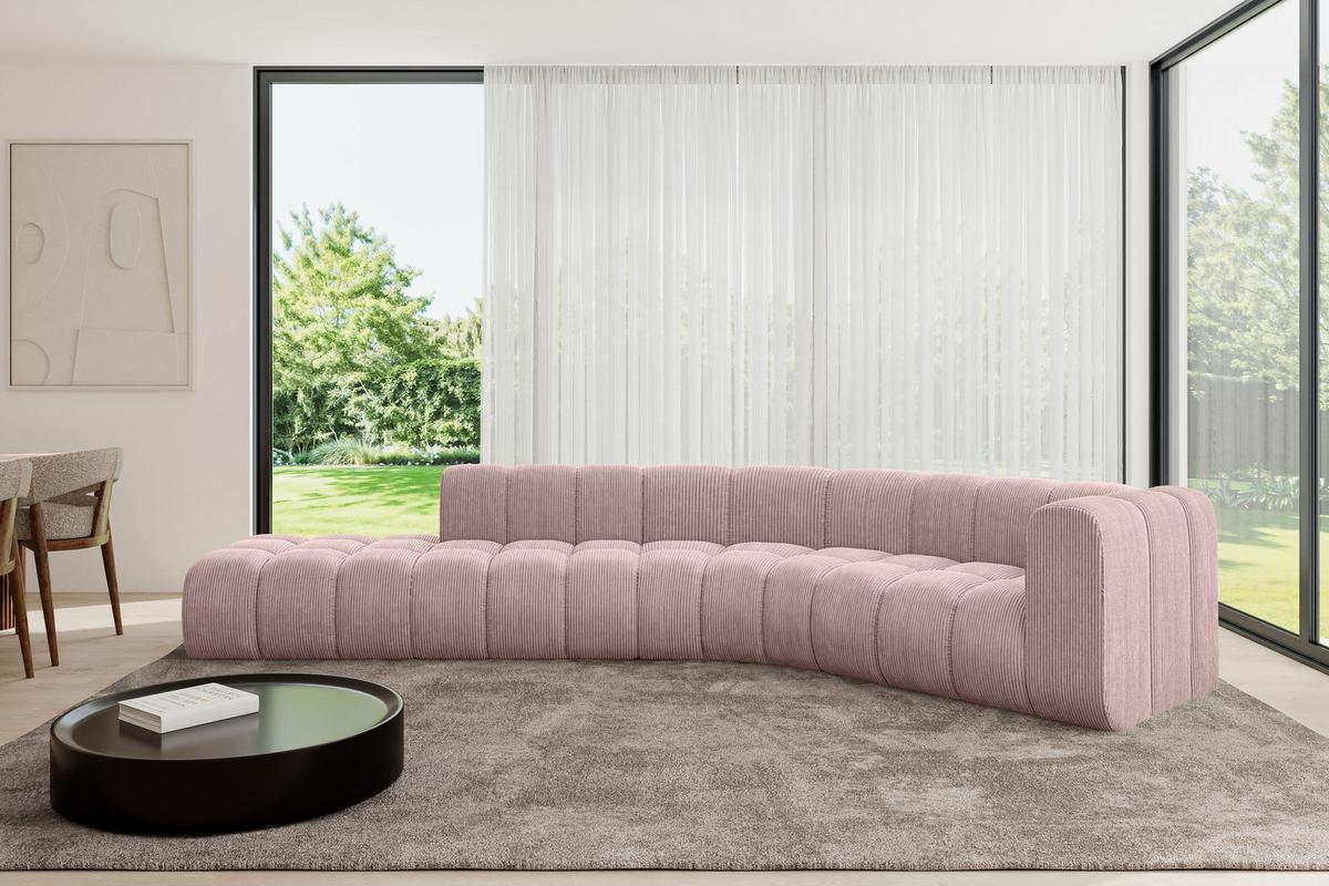 ECKSOFA modulares Sofa Tilmo-L1 - 399x194x70 cm Rosa - Rosa, Holzwerkstoff/Textil (399/194cm) - ALTDECOR