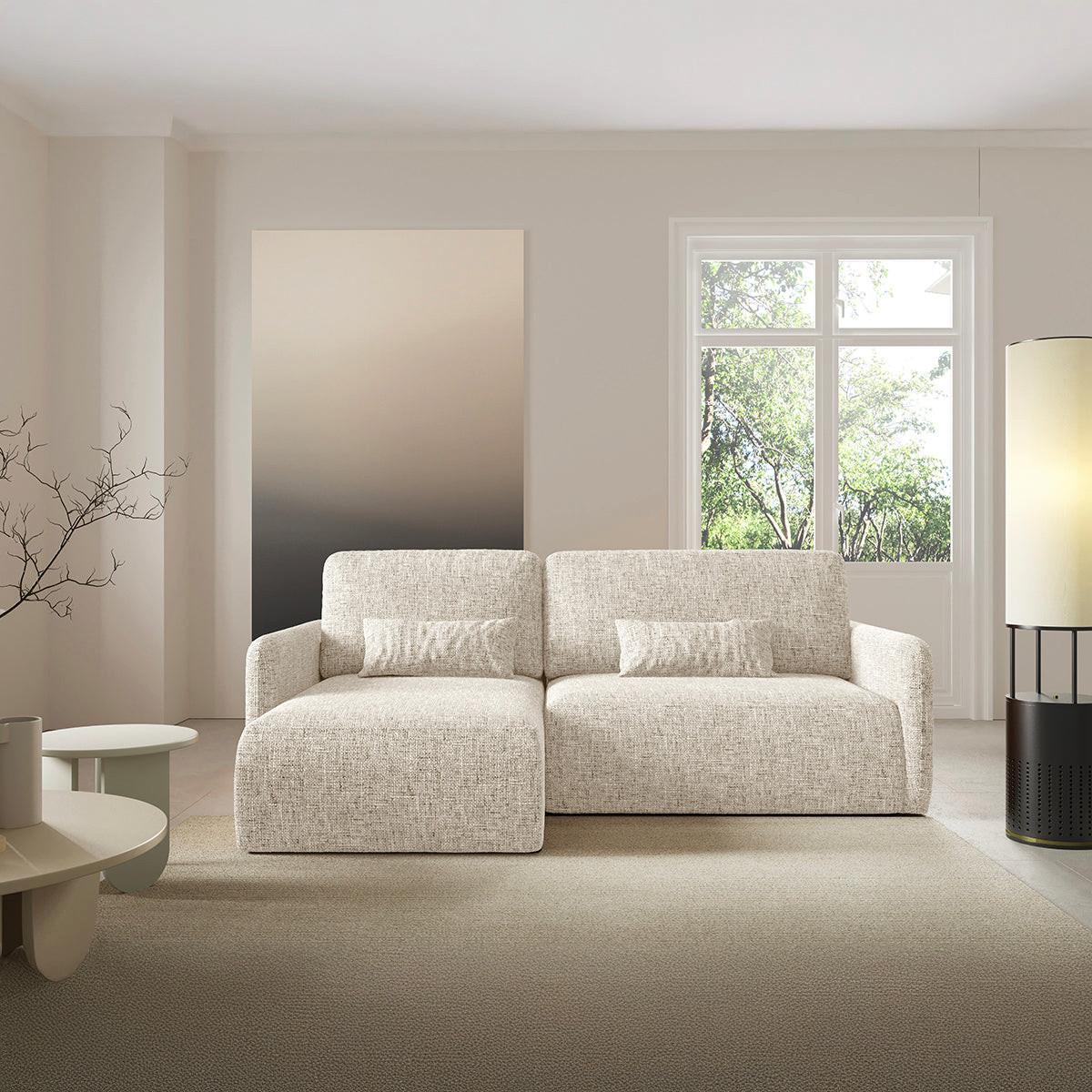 ECKSOFA Lazarus 3 Sitzplätze Hellgrau - Grau, Holz (217/148cm) - Petits-meubles