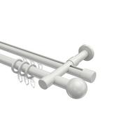 GARDINENSTANGE RUNDROHR-INNENLAUF Prestige Luino 320 cm (geteilt in 2 x 160 cm), 2-läufig, 20 mm Ø Weiß - Weiß, Metall (320cm) - INTERDECO