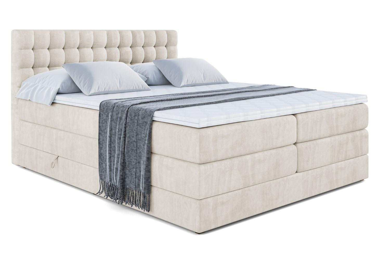 BOXSPRINGBETT VIONE KING - 140 x 200 - H3/H4 - Ecru - Ecru, Holzwerkstoff (140/200cm) - ALTDECOR