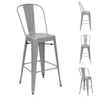 BARHOCKER METALL Grau 4er-Set - Grau, Metall (50/117/45cm) - MCW