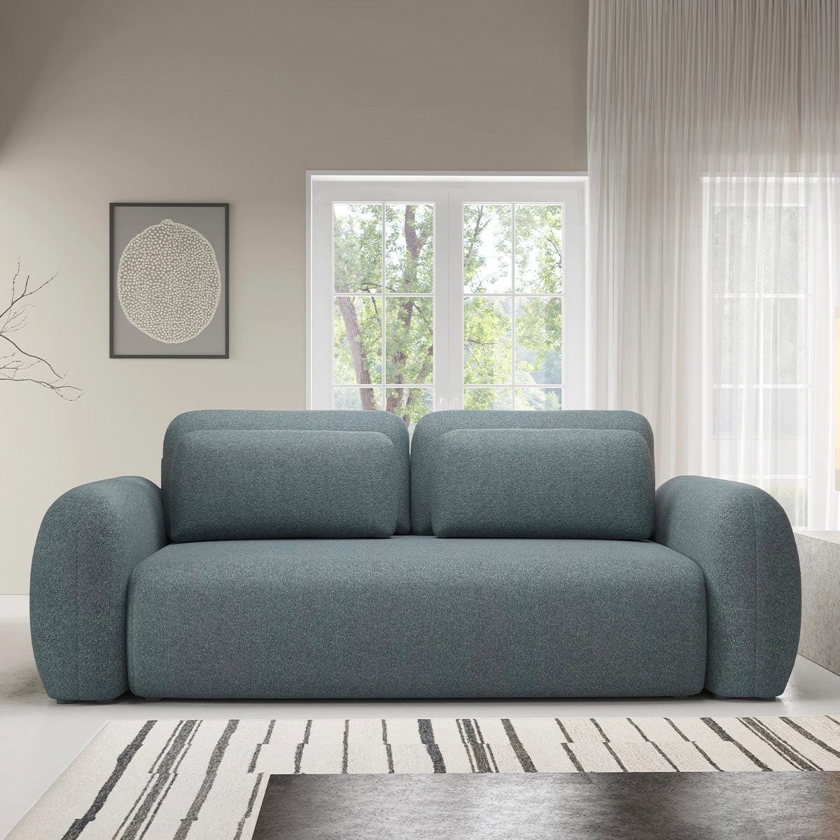 SOFA Carmela 3 Sitzplätze Blau - Blau, Holz (266/95/121cm) - Petits-meubles