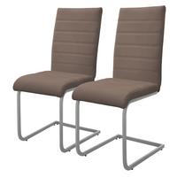 SCHWINGSTUHL 2er Set Braun Kunstleder - Silberfarben/Braun, Metall (40/102/57cm) - ML-DESIGN