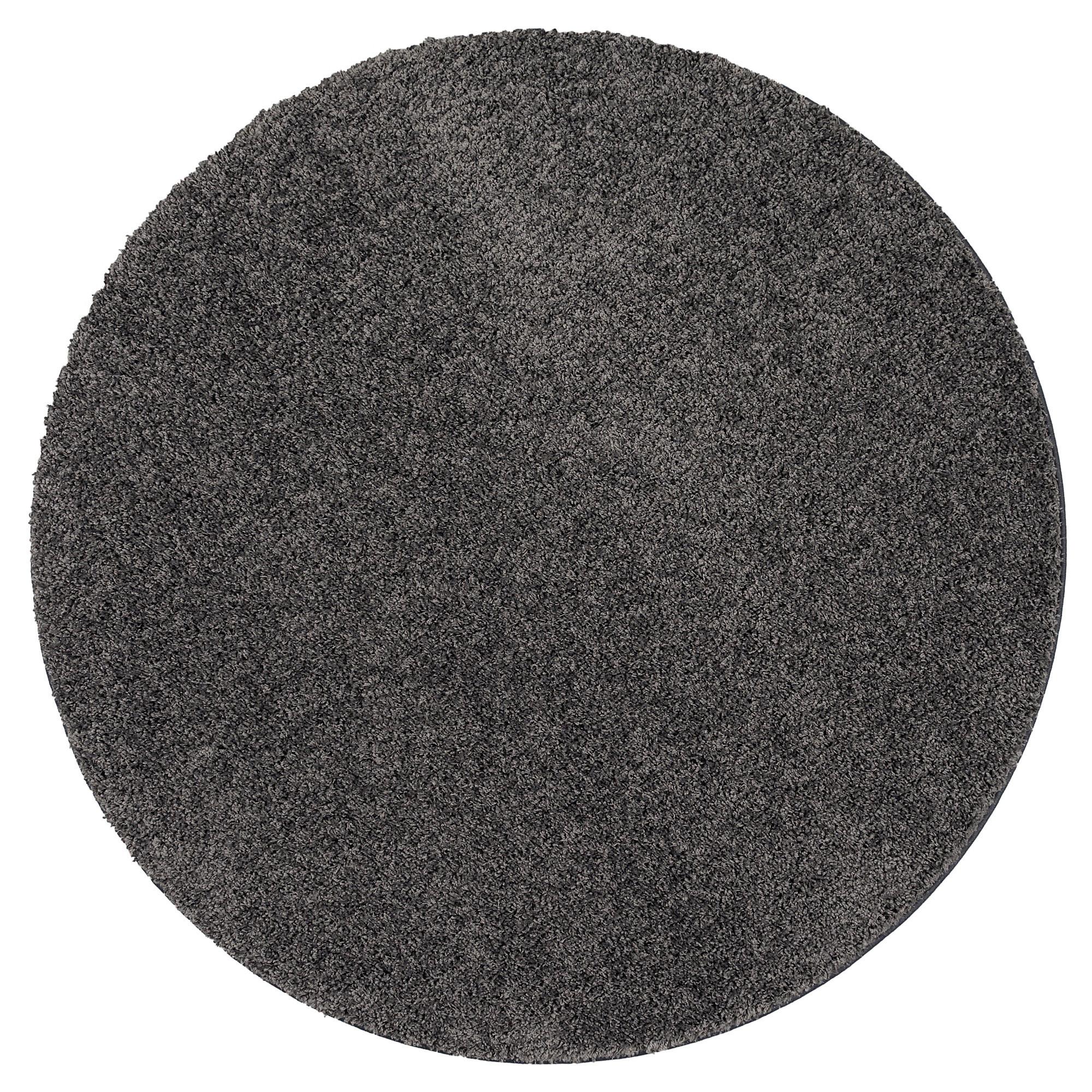 LUXUS HOCHFLOR LANGFLOR TEPPICH MILANO RUND - Anthrazit, Textil (160/160cm) - Snapstyle