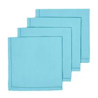 STOFFSERVIETTEN 4er-Set hellblau 45/45 cm, 100% Baumwolle - Hellblau, Textil (45/45cm) - Homescapes