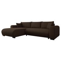 ECKSOFA Merkos Cord - Dunkelbraun/Schwarz, Holz/Textil (285/188cm) - MIRJAN24