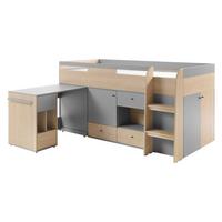 ETAGENBETT Oro OR08 - Schwarz/Naturfarben, Holzwerkstoff/Kunststoff (90/200cm) - MIRJAN24