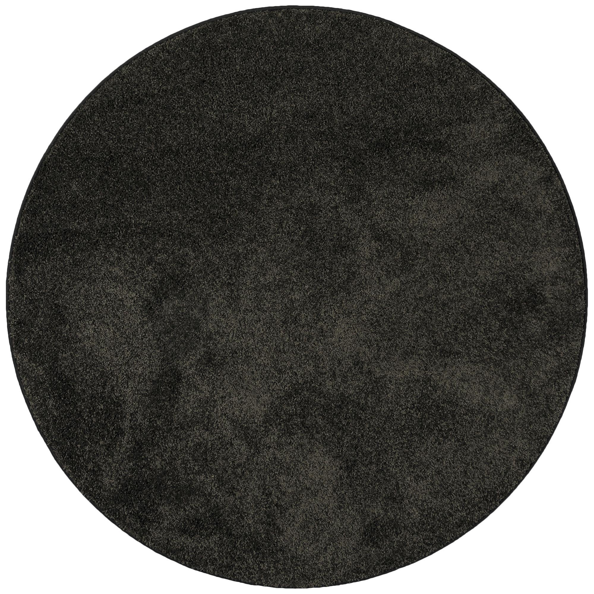 HOCHFLOR VELOURS TEPPICH MONA RUND - Schwarz, Textil (133/133cm) - Snapstyle