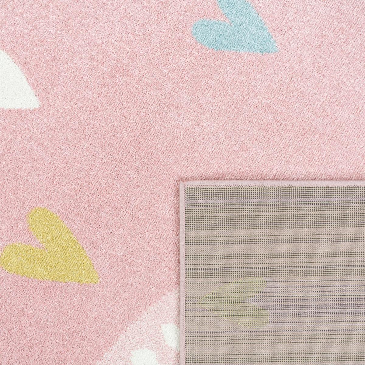 KINDERTEPPICH, mit Regenbogen-Motiv, Rosa, 133 x 190 cm - Rosa, Textil (190/133cm) - KADIMA DESIGN