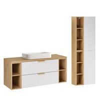 BADMÖBEL 120.6cm Oria 2er-Set Weiß - Weiß, Holzwerkstoff (120.6/50/46.5cm) - Petits-meubles