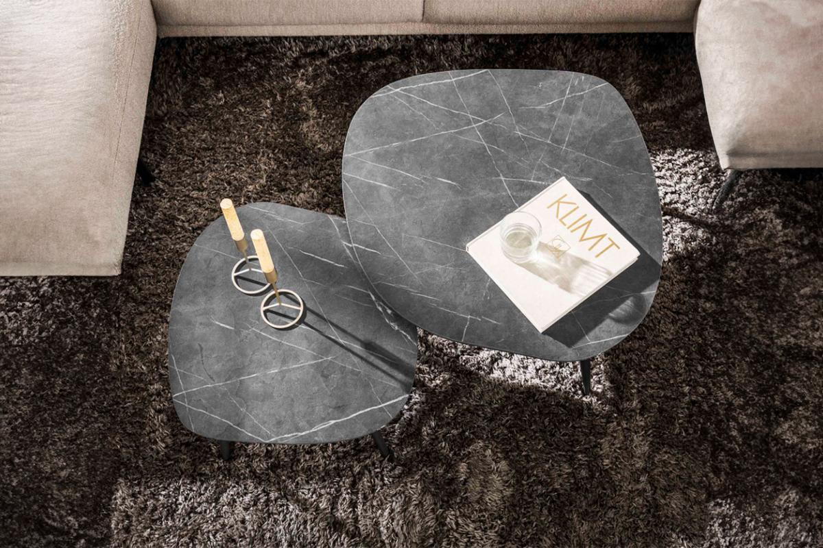 COUCHTISCH PARANA 2ER SET Schwarz Kunststoff - Schwarz, Kunststoff/Metall (79/85/40cm) - KAWOLA