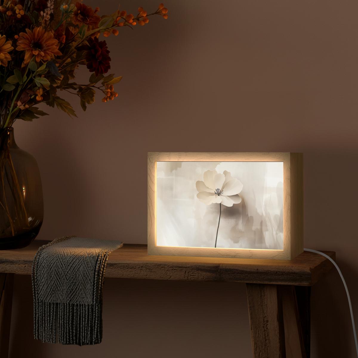 WANDLEUCHTE Blume - Beige - Farbe - Schatten 30x20 cm - Beige, Holzwerkstoff (30/20/8cm) - OnlyWow