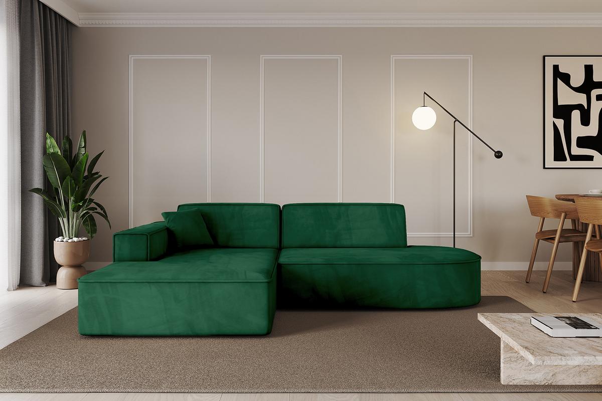 ECKSOFA Ottomane Links IREA-L1-v4 - 234x171x79 cm Grün - Grün, Holzwerkstoff/Textil (234/171cm) - ALTDECOR