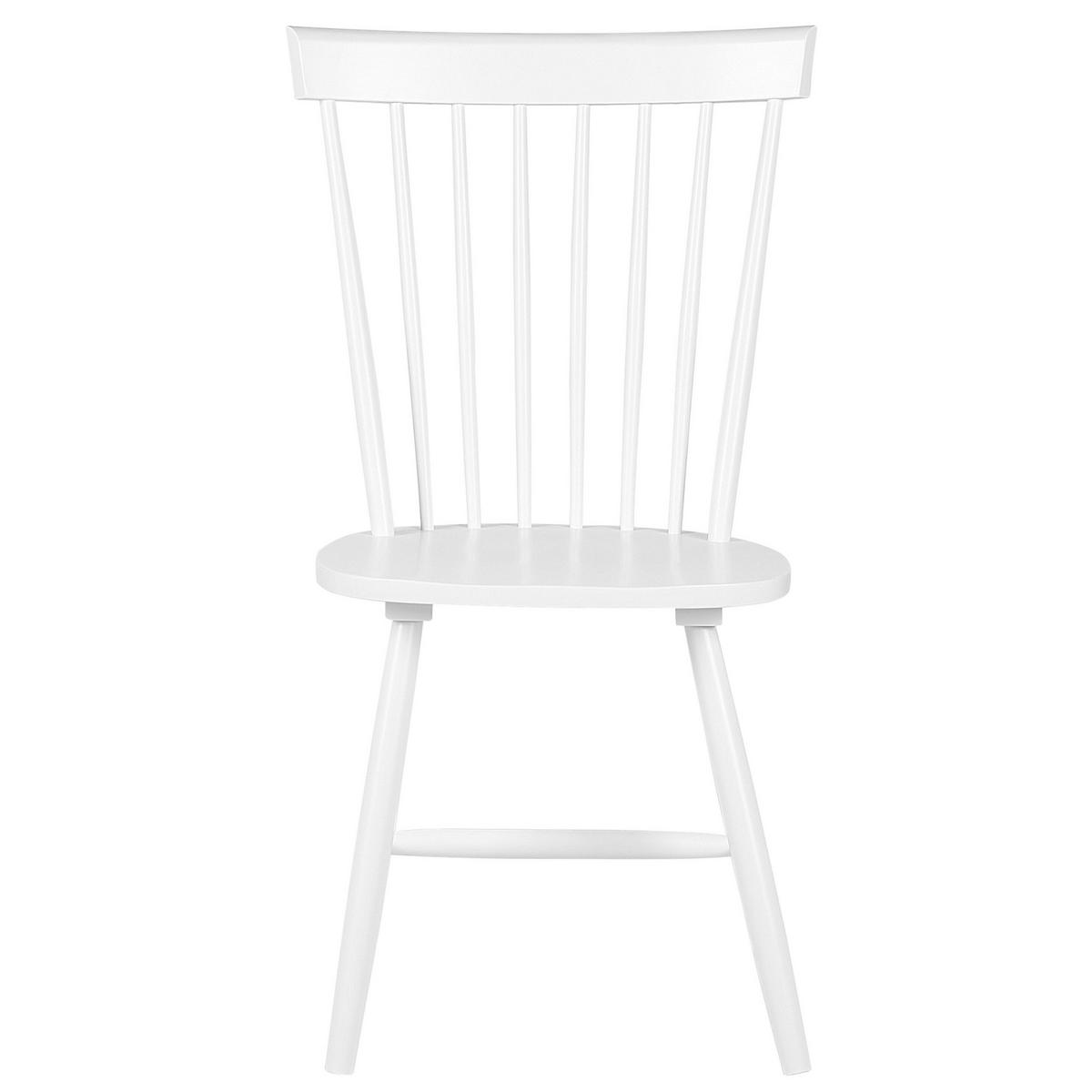 STUHL 2er-Set Gummibaumholz Weiß Burges - Weiß, Holz (51/92/46cm) - Beliani