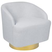 SESSEL hellgrau/gold mit Drehfunktion Lavik - Goldfarben/Grau, Textil (73/71/70cm) - Beliani