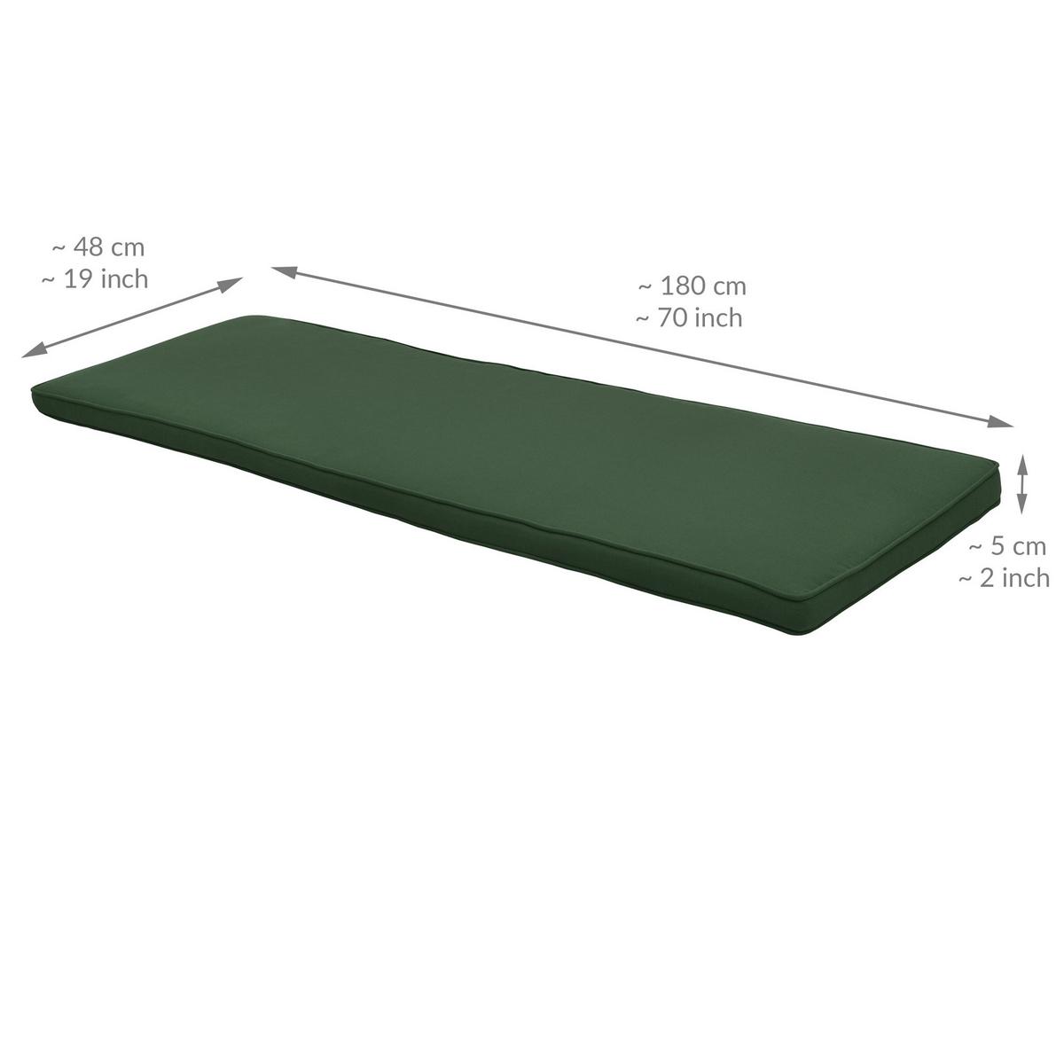 BANKAUFLAGE Loft BK 180/48/5 cm Dunkelgrün - Dunkelgrün, Textil (48/5/180cm) - Beautissu 