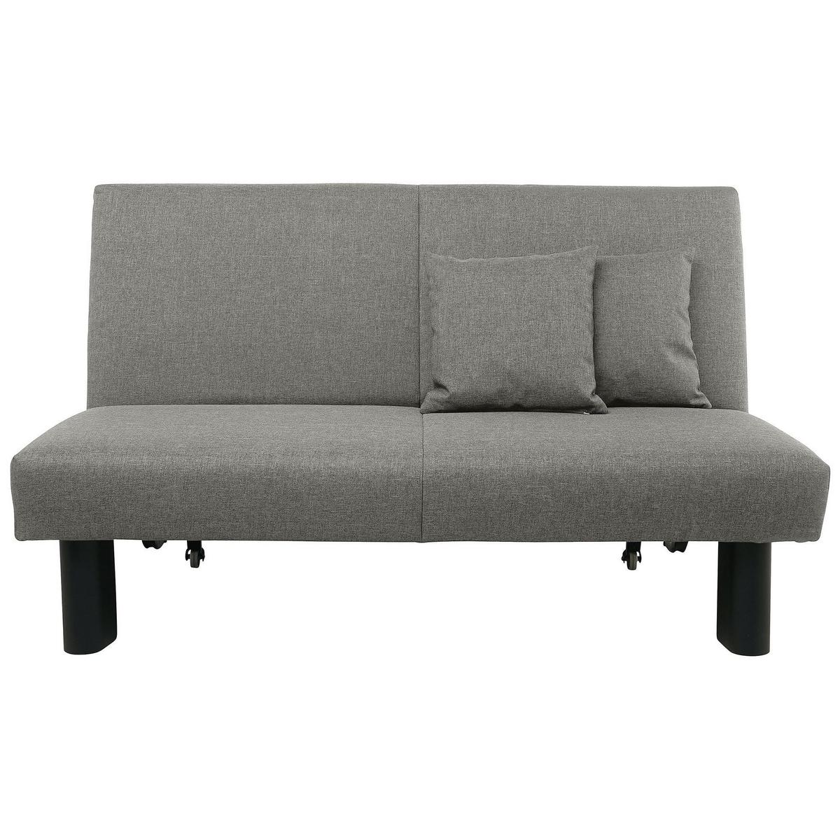 FALTSOFA Kalomira Bezug Flachgewebe Metall schwarz / hellgrau - Hellgrau, Kunststoff (145/84/100cm) - 58aufmkessel