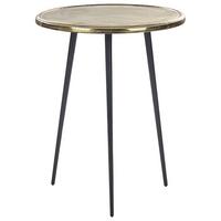 BEISTELLTISCH gold/schwarz rund 43 cm Telfer - Goldfarben/Schwarz, Metall (43/43/55cm) - Beliani