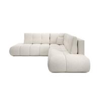 ECKSOFA DUCA II R-S Grau Chenille mit Schlaffunktion - Creme, Holz (266.5/266.5cm) - MASSENO