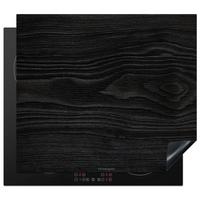HERDABDECKPLATTE Schwarz - Holzoptik Abdeckung Ceranfeld 59x51 cm - Schwarz, Kunststoff (59/51/0.2cm) - MuchoWow