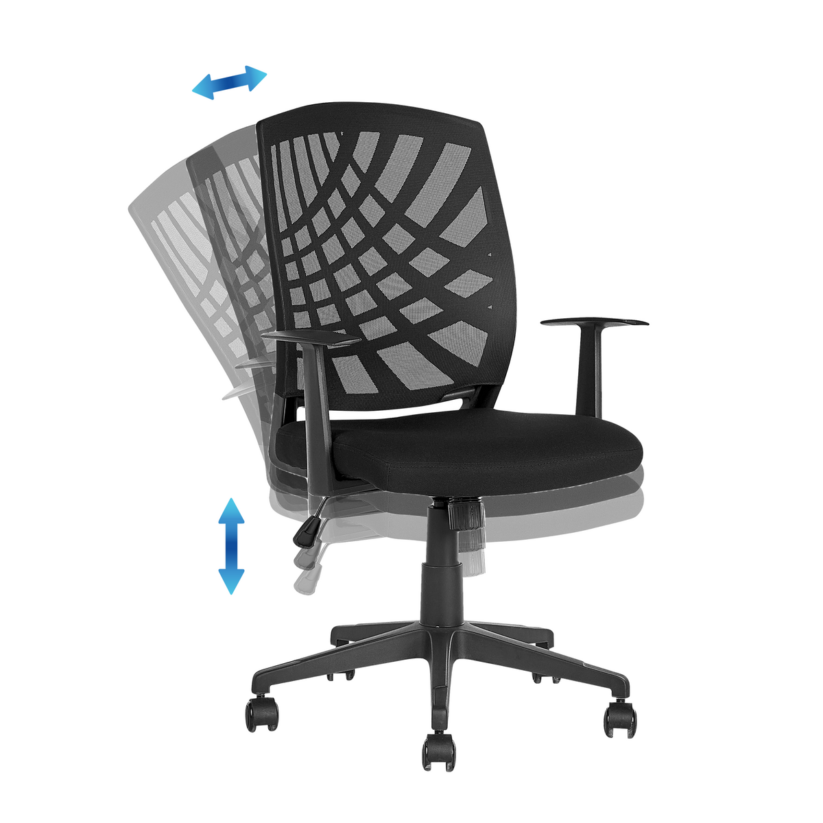 BÜROSTUHL Polyester Schwarz Bonny - Schwarz, Kunststoff/Textil (66/97/47cm) - Beliani