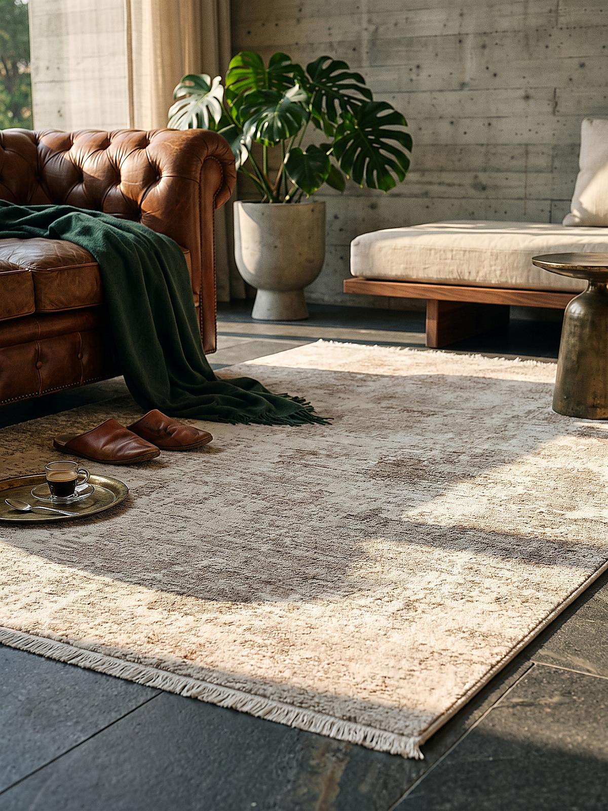 KURZFLORTEPPICH Abstrakt SCRIVIA Polypropylen Beige 200 x 290 cm - Beige, Textil (200/290cm) - KADIMA DESIGN