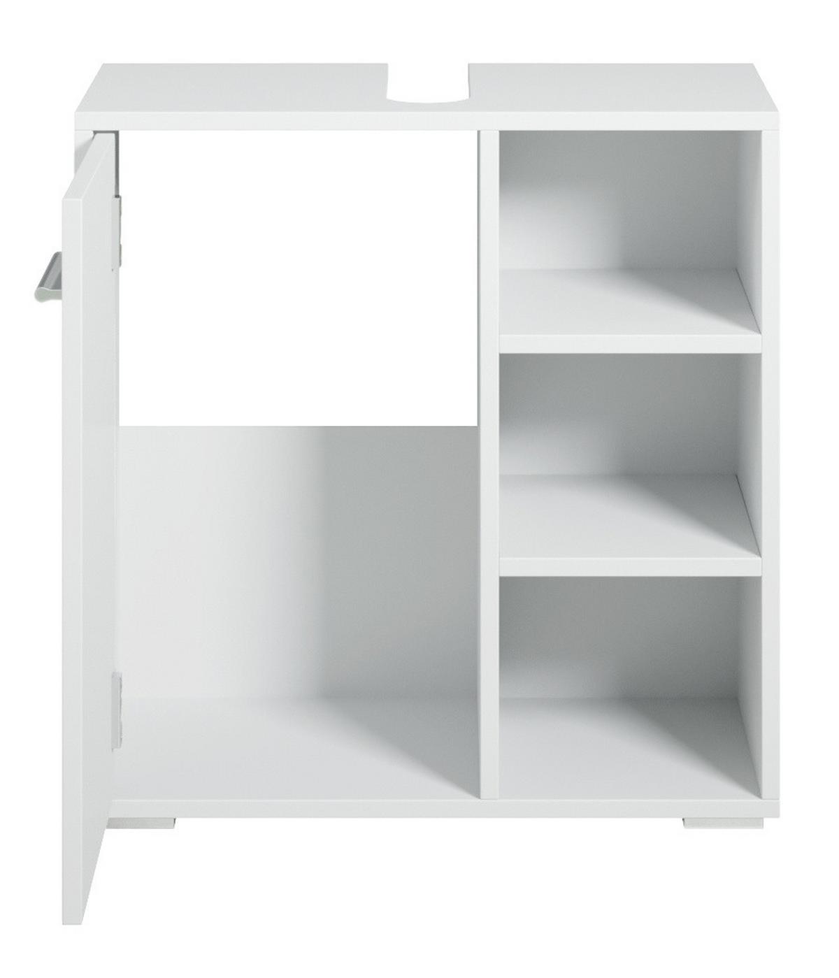 WASCHBECKENUNTERSCHRANK Neptunus 1 Tür Weiß - 60 x 30 x 60 cm - Weiß, Holz (60/60/28cm) - Badplaats