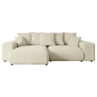 ECKSOFA Ottomane links ESKAR-L 266x176x72 Creme Bouclé - Creme/Haselnussfarben, Holzwerkstoff/Kunststoff (266/176cm) - ALTDECOR