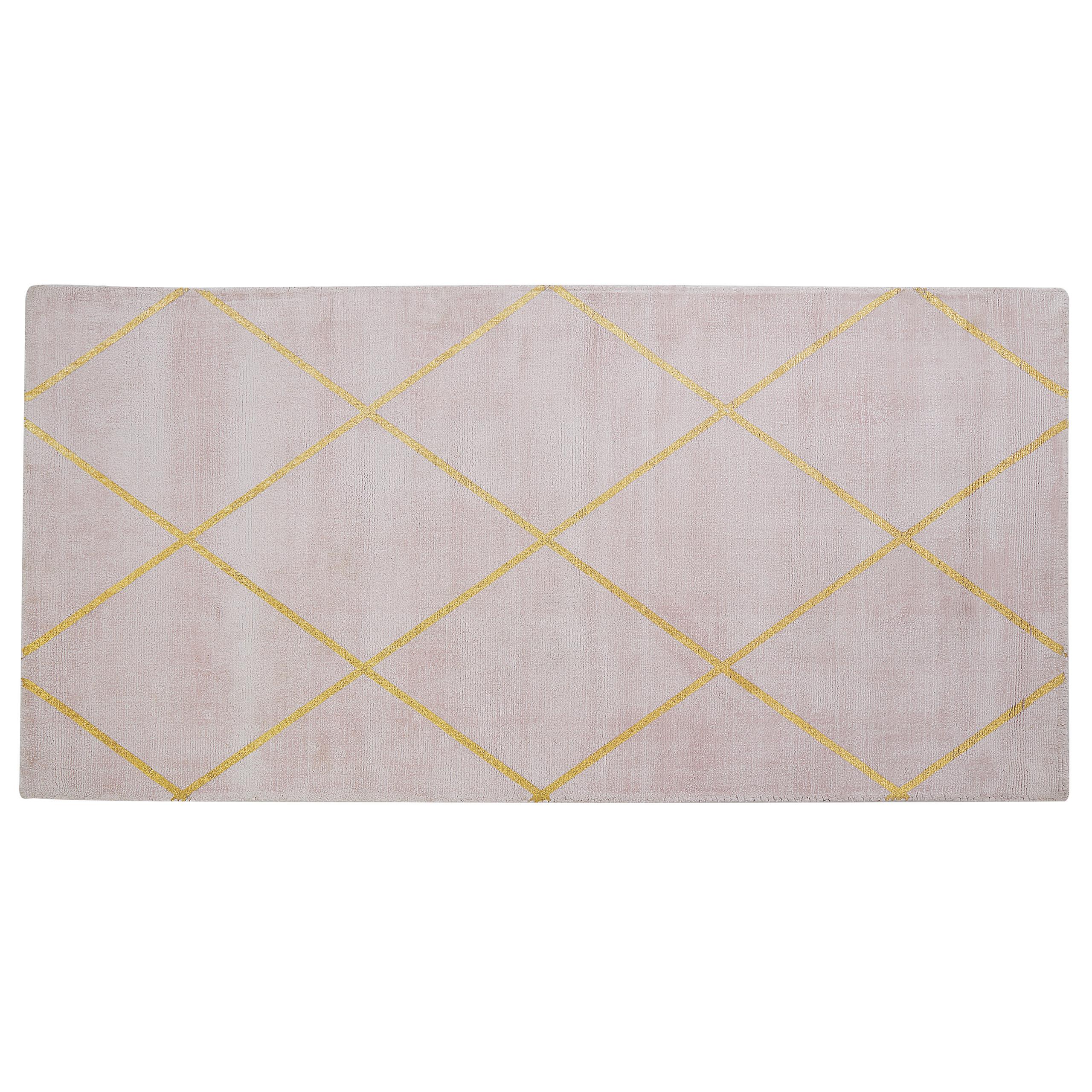 KURZFLOR-TEPPICH Atike 150/80 cm - Pink, Naturmaterialien (80/150cm) - Beliani