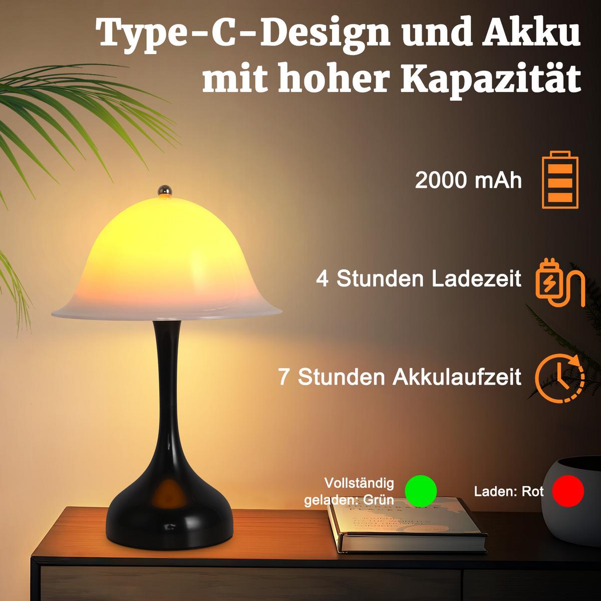 LED TISCHLAMPE Luminor 16/9/24.5 cm - Schwarz, Kunststoff (16/9/24.5cm) - ZMH